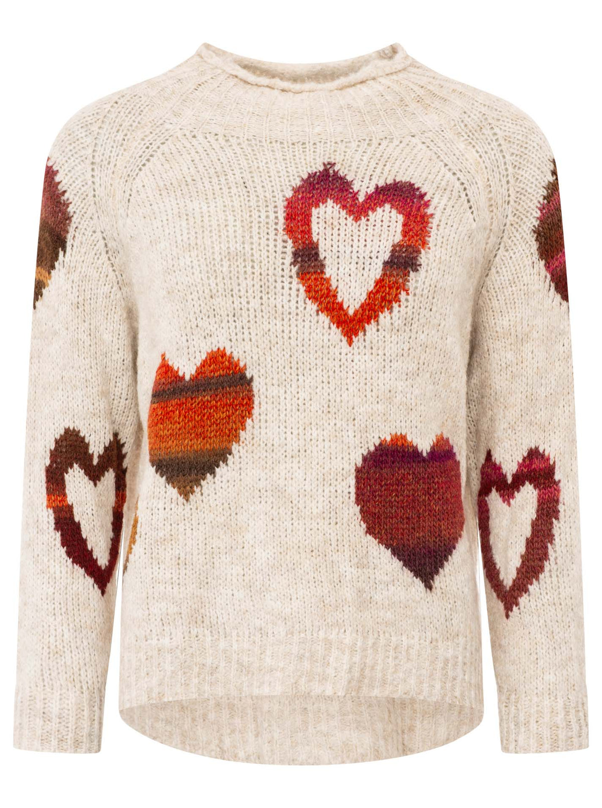 Grobstrick Pullover "Herbst Herzen"