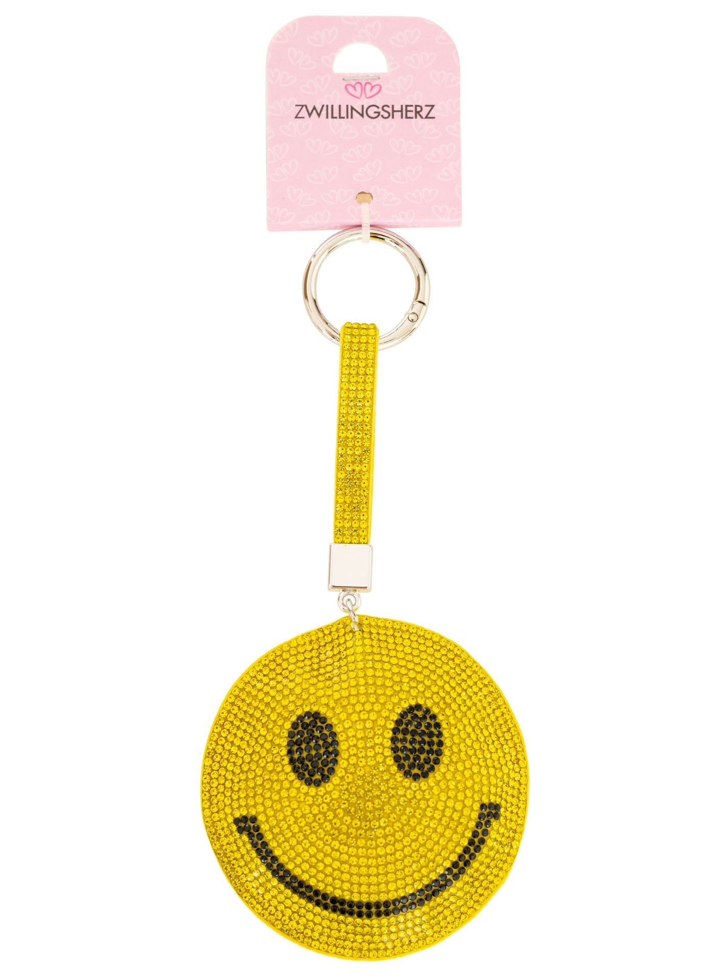 Schlüsselanhänger "Glitzer Smiley"