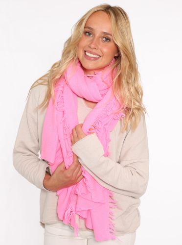 100% XXL Kaschmir Fransenschal "Uni"