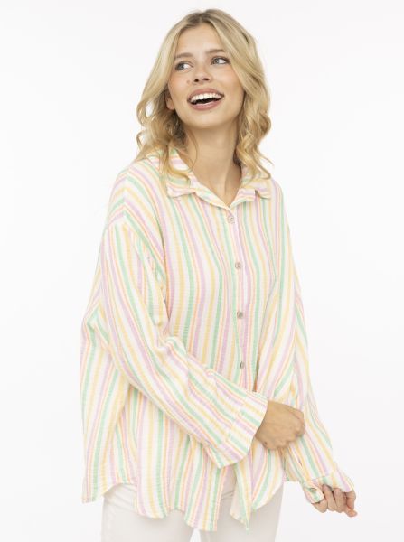 Musselin Bluse "Neonstreifen"