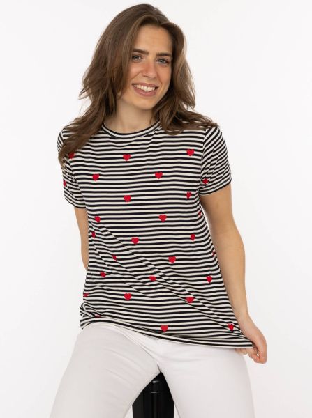 T-Shirt Streifen "Herzen"