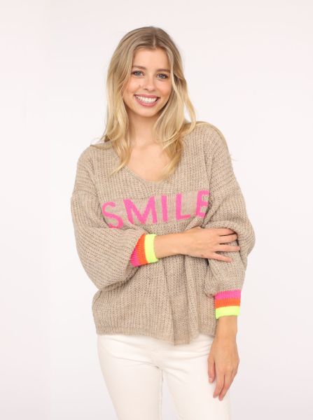 Oversized Strick Pullover "Smile"