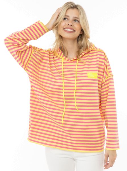 Hoodie BW "Neon Streifen & Patch"