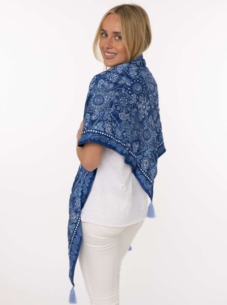Dreieckstuch Organic Bamboo "Blue Paisley"