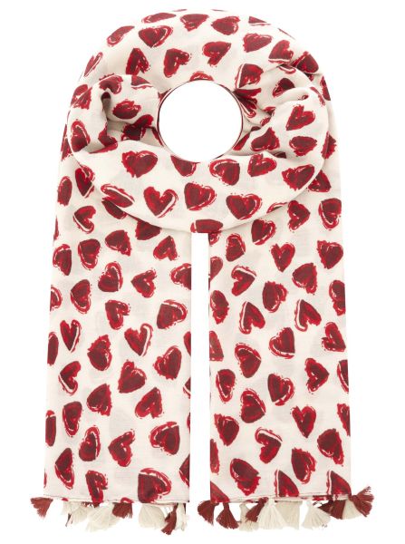 Schal "Herzen und Tasseln"