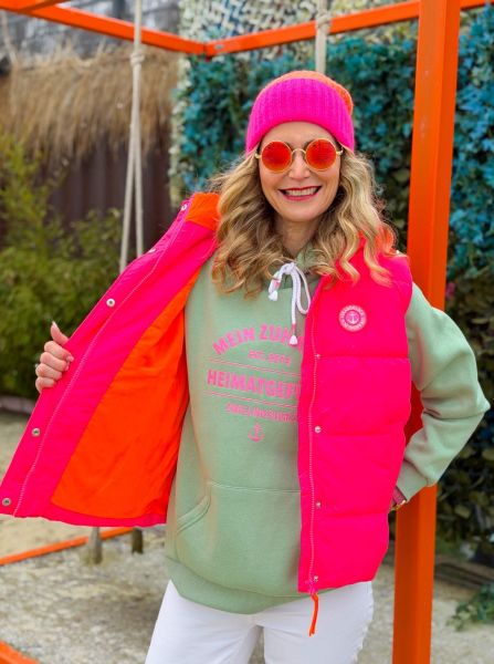 Steppweste kurz Strandpink "Strandglück"