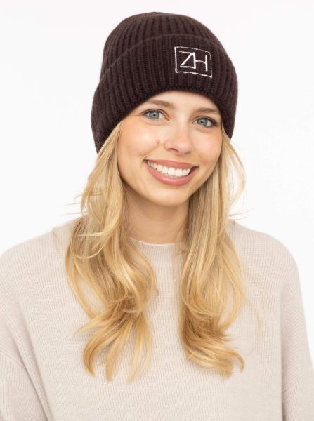 100% Cashmere Gerippte Mütze "ZH"