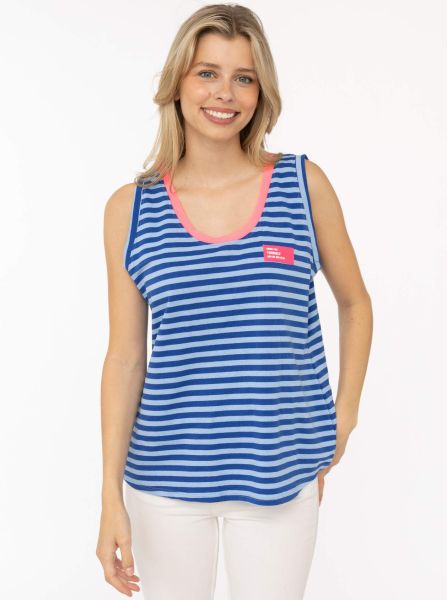 Oversize Sweat Tank Top "Neon Stripes & Patch"