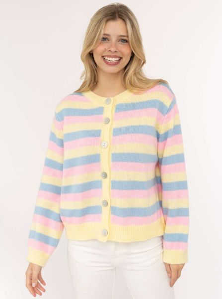 Cardigan Wollmix "Bunte Streifen"