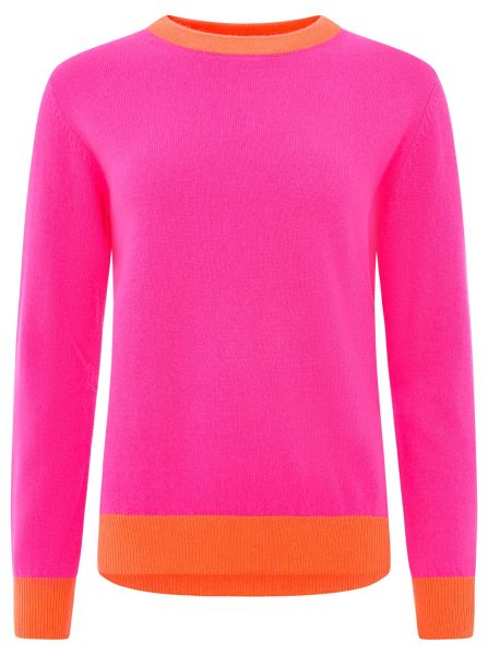 100% Kaschmir Rundhals Pullover "Neon Kante"