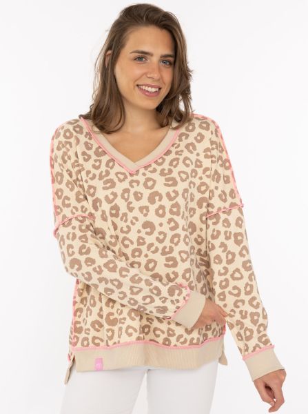 V-Neck Sweatshirt "Soft Leo"