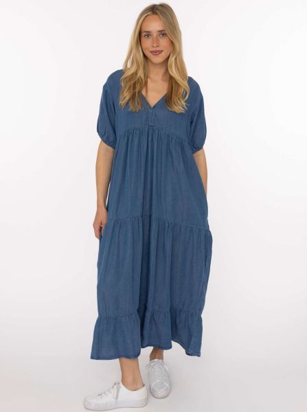 Weites Maxikleid aus Lyocell