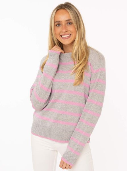 100% Cashmere Pullover Boxy Striped