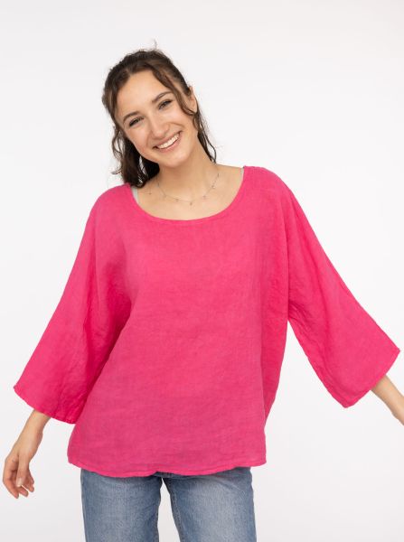 100% Leinen Shirt "Rundhals"