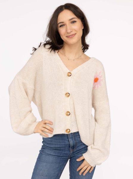 Oversized Strick Cardigan "Happy Vibes"