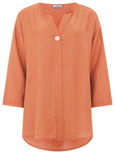 Oversize Bluse "Uni mit Knopf"