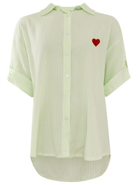 Oversize Bluse "Streifen & Herz"