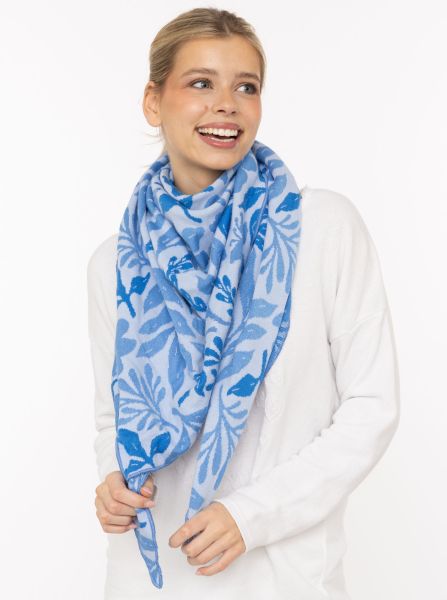 Dreieckstuch BW "Blätter Mix"