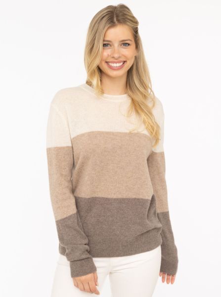 100% Kaschmir Pullover "Dreifarbig"