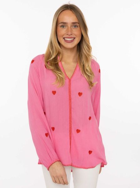 Bluse "Gestickte Herzen"