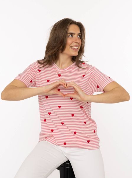 T-Shirt Streifen "Herzen"