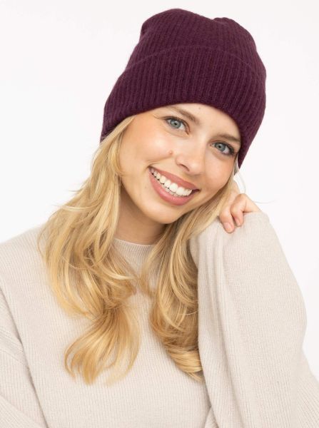 100% Cashmere Umschlagmütze "Rippe"