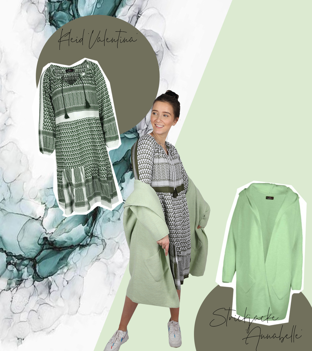 Onlineshop setze Zwillingsherz | Accessoires Dein mit - in Blog Highlights farbliche - Pali-Kleid Damenmode | deinem für Ton Ton &
