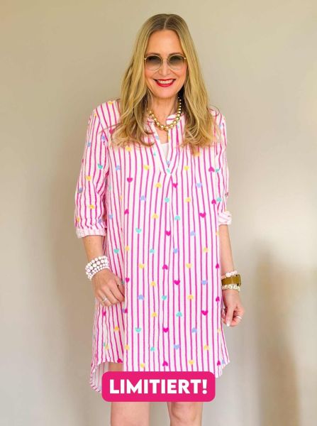 Tunika Musselin "Stripes & Hearts"