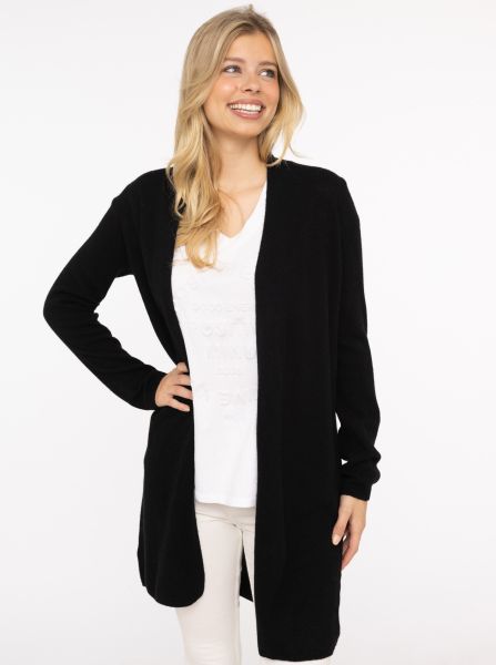 100% Kaschmir Strickjacke Lang "Uni"