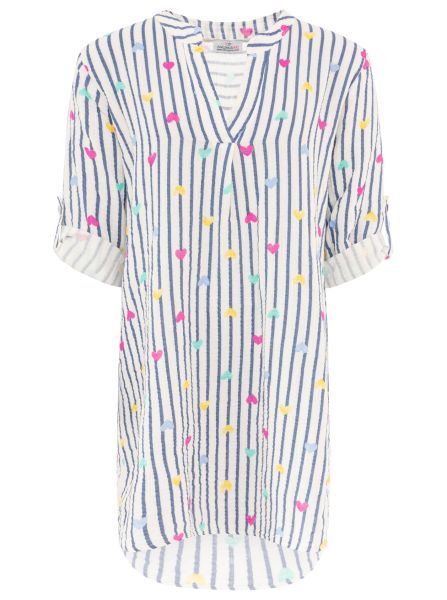 Tunika Musselin "Stripes & Hearts"