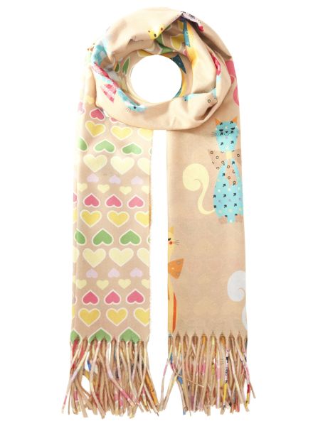 Schal "Hearts and Cats"