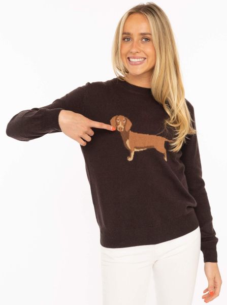 100% Cashmere Pullover "Dackel"