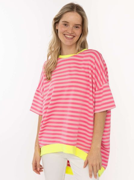 Oversize Shirt "Neon Streifen"