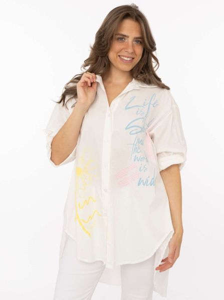 Oversize Bluse "Life is Short"