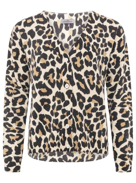 100% Kaschmir Cardigan "Leodruck mit Knöpfen"