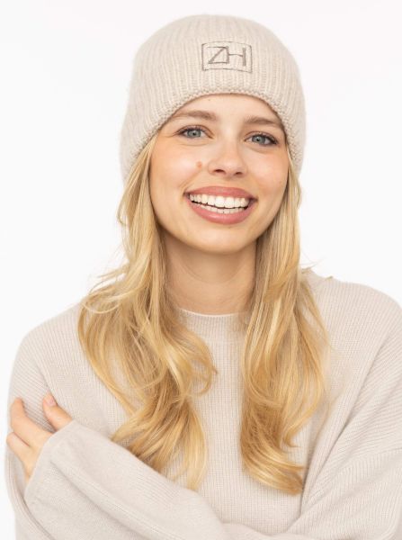 100% Cashmere Gerippte Mütze "ZH"