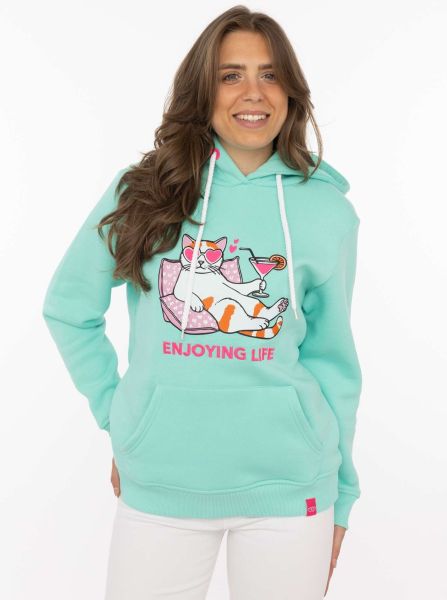Hoodie "Enjoying Life Cat"