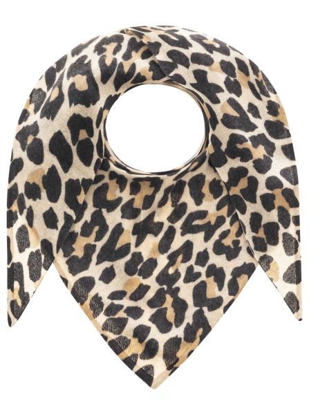 100% Kaschmir Dreieckstuch "Leo Print"