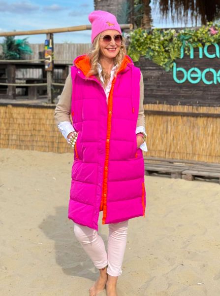 Steppweste lang "Smile Strandpink"