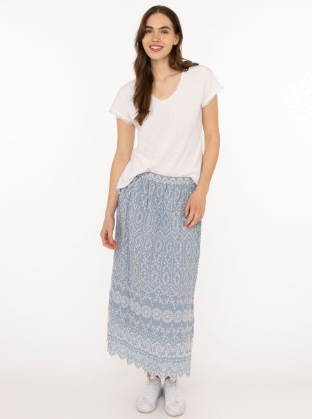 Maxirock mit Lochstickerei