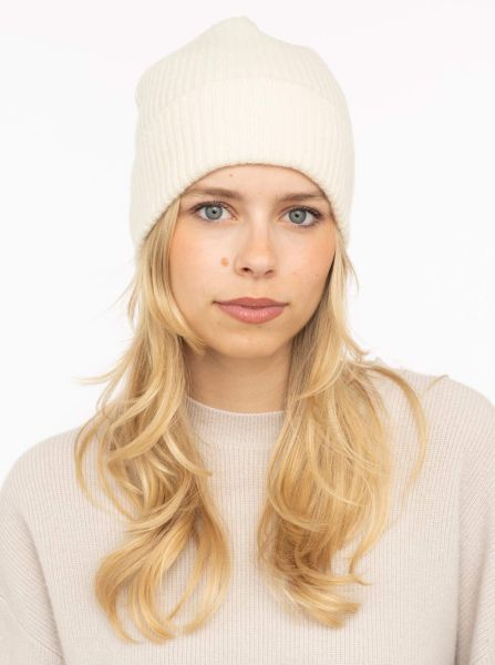 100% Cashmere Umschlagmütze "Rippe"
