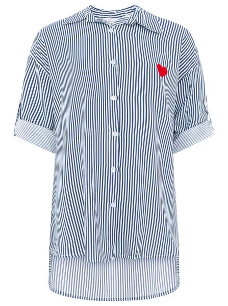 Oversize Bluse "Streifen & Herz"