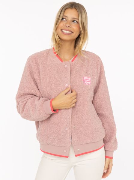 Teddy Bomberjacke "Smile Love"