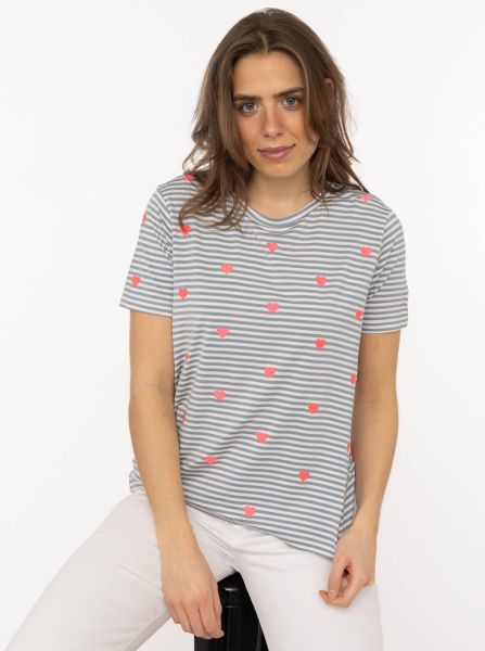 T-Shirt Streifen "Herzen"