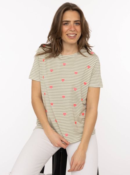 T-Shirt Streifen "Herzen"