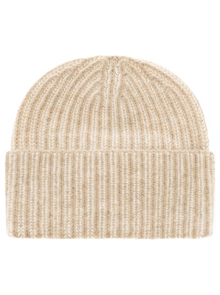 100% Kaschmir Grobstrick Mütze "Two-Tone"