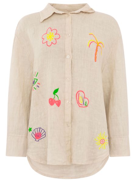 100% Leinen Bluse "Neon"