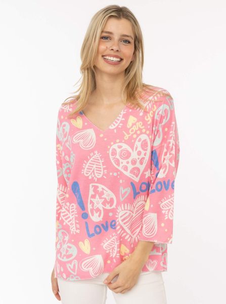 Viskose Oversize Shirt "Funky Love"