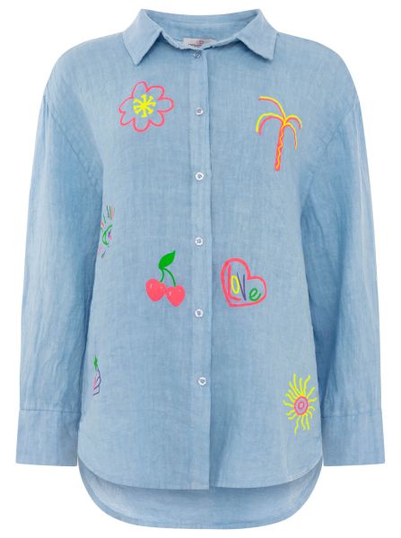 100% Leinen Bluse "Neon"