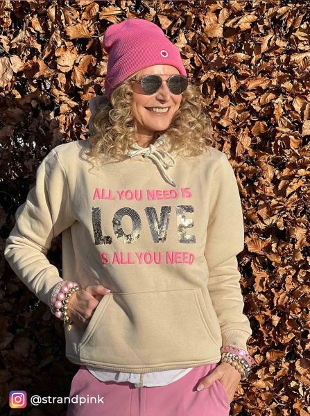 Hoodie "Paillette Love is all you needZH"